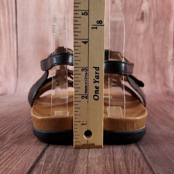 Dansko Size 38 US 7.5-8 Jolene Black Glazed Kid Leather Sandals Gladiator Strap - Picture 12 of 15